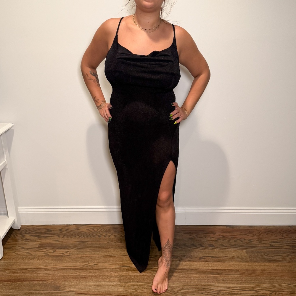 Black Gown with Slit
